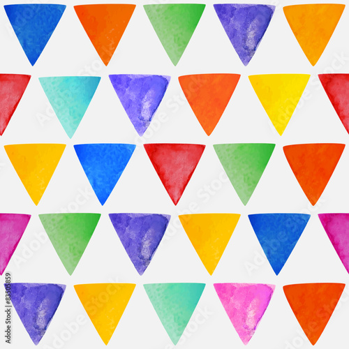 Seamless abstract watercolor  triangular background.