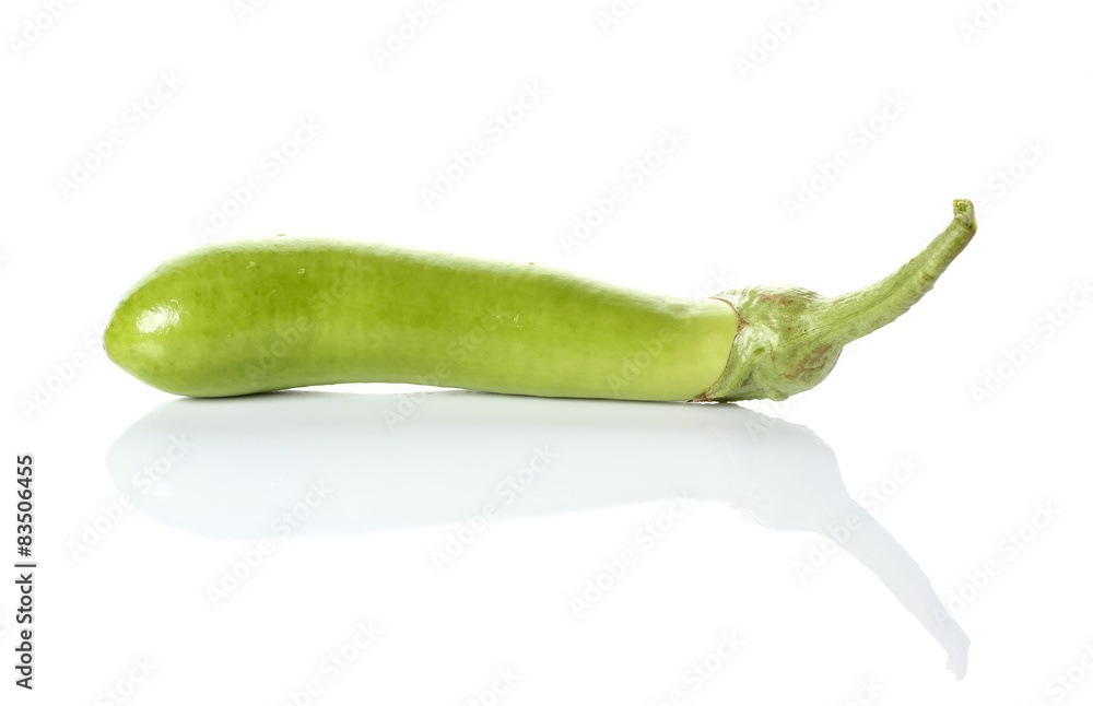 green eggplant on white background green eggplant on white background