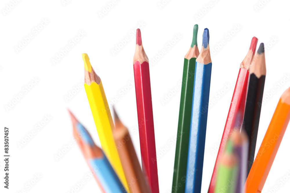 Fototapeta premium Colour pencils isolated on white background