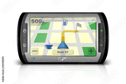Modern GPS with reflection. Vector Illustration