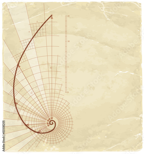 Blueprint - Golden Ratio & old vintage background