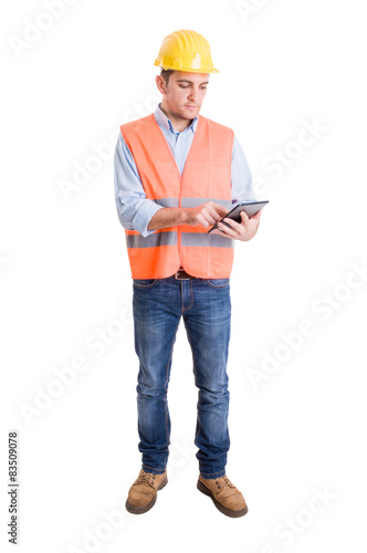 Modern engineer using a tablet