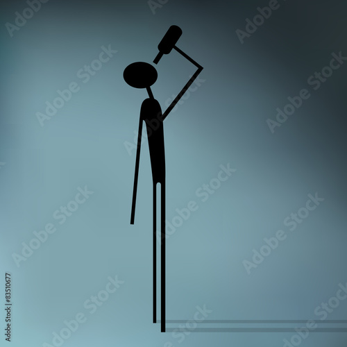 Silhouette of person drinker