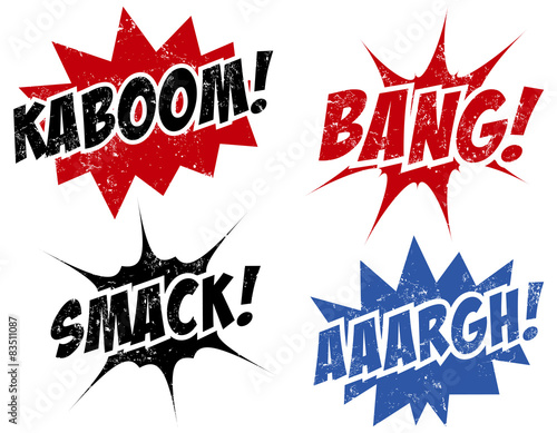 comics words stamps