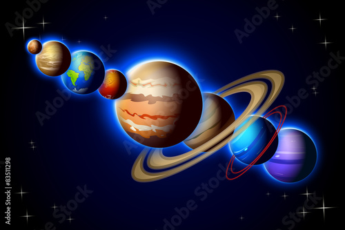 solar system in one line