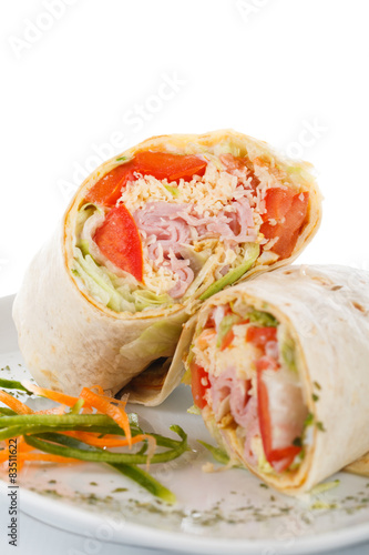 Vegetable and meat wrap