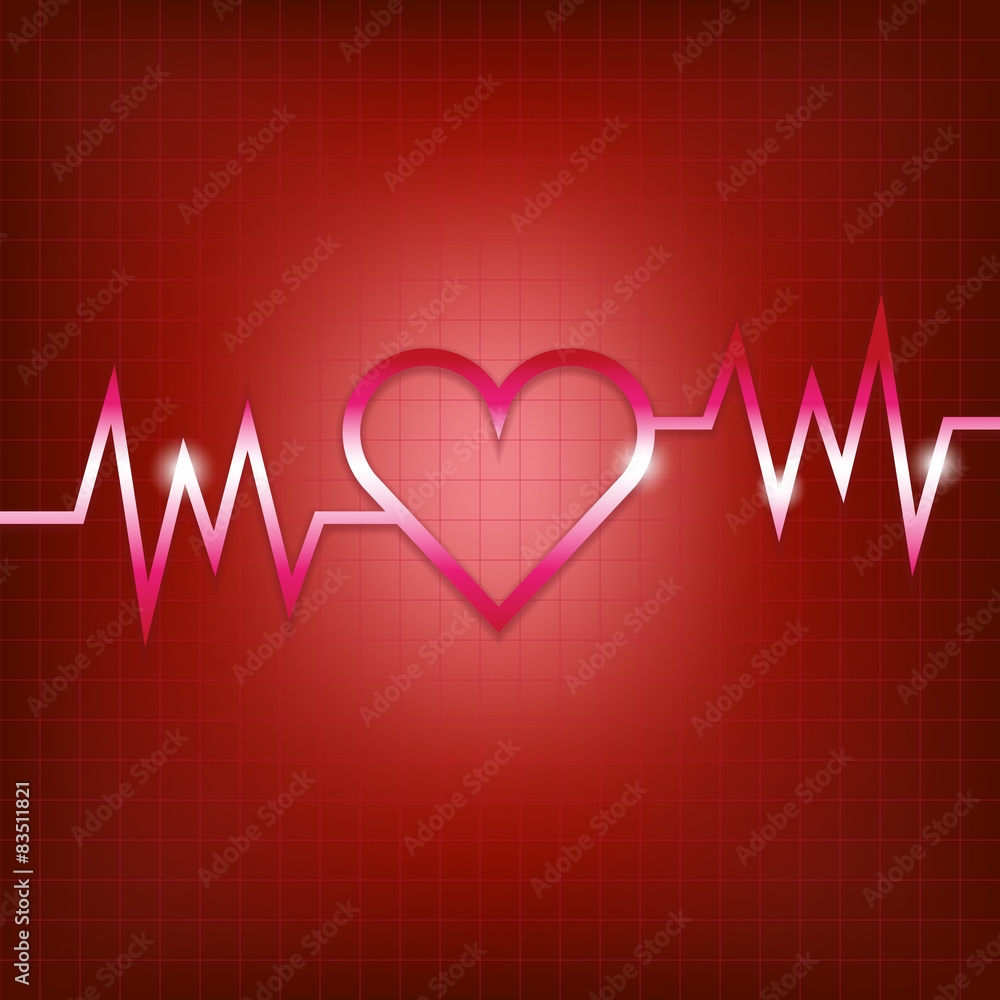 Heart shape concept with pulsation Heart shape concept with pulsation