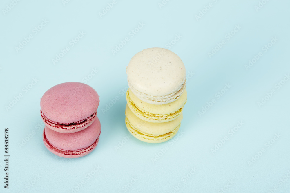 Pink and yellow macaroons