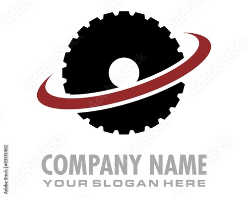 black gear logo image vector