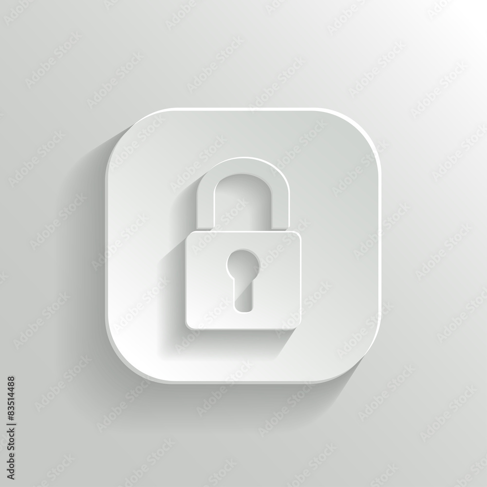 Lock icon - vector white app button Lock icon - vector white app button