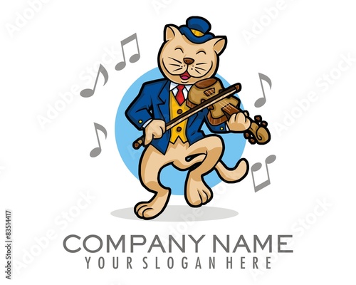 cat playing the violin
