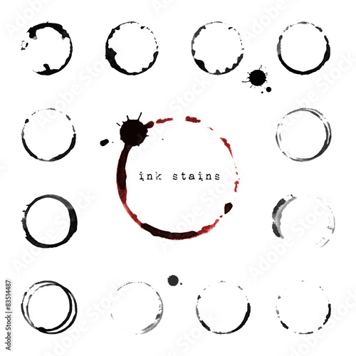 Ink round stains and blots