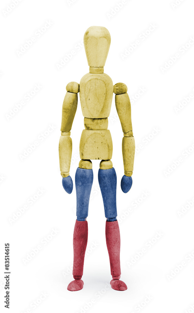 Wood figure mannequin with flag bodypaint - Colombia Wood figure mannequin with flag bodypaint - Colombia