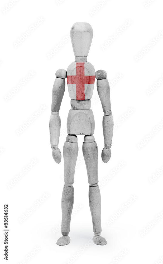 Wood figure mannequin with flag bodypaint - England Wood figure mannequin with flag bodypaint - England