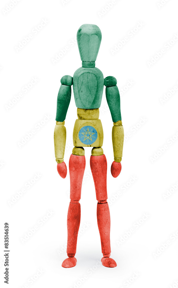 Wood figure mannequin with flag bodypaint - Ethiopia Wood figure mannequin with flag bodypaint - Ethiopia