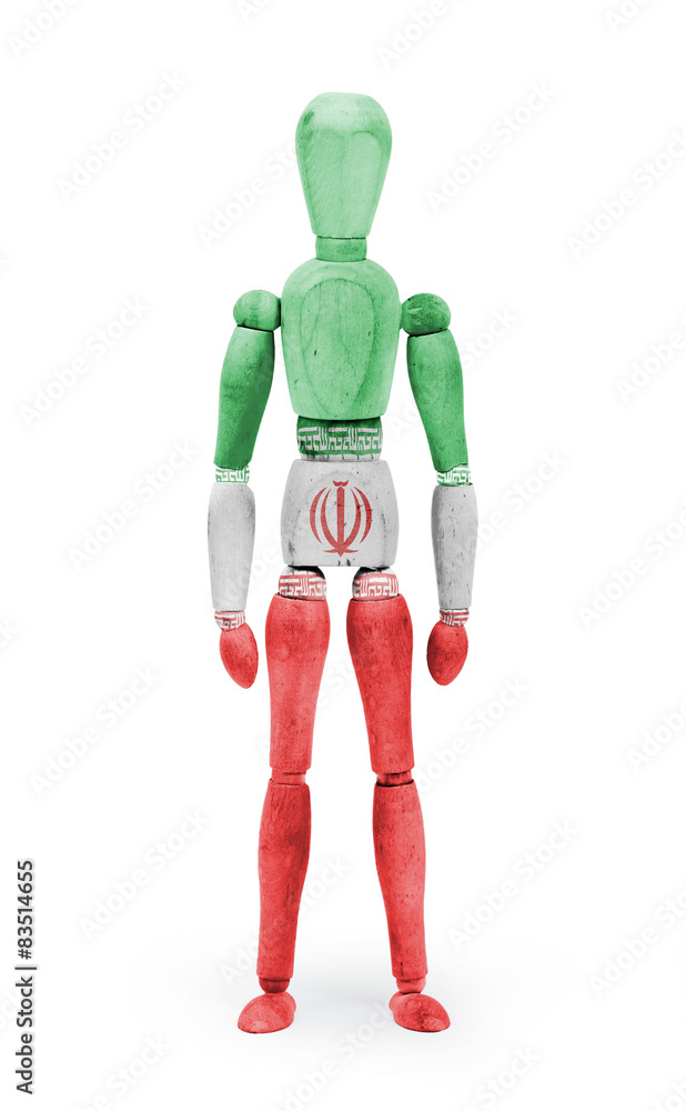Wood figure mannequin with flag bodypaint - Iran Wood figure mannequin with flag bodypaint - Iran