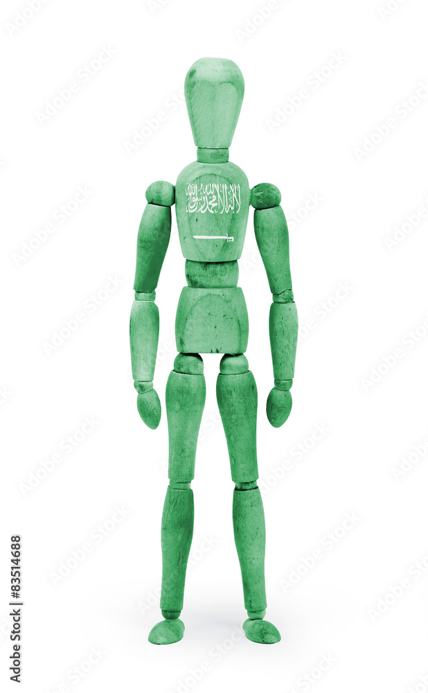 Wood figure mannequin with flag bodypaint - Saudi Arabia Wood figure mannequin with flag bodypaint - Saudi Arabia