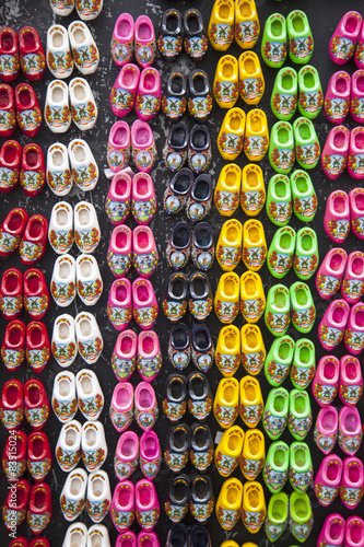 wooden shoes in many colors