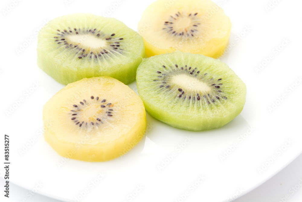 Kiwi and Golden Kiwi fruit isolated on white background Kiwi and Golden Kiwi fruit isolated on white background