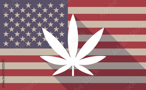 USA flag icon with a marijuana leaf