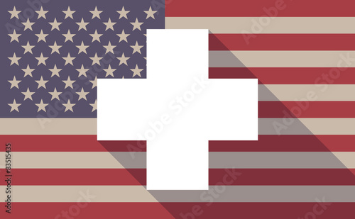 USA flag icon with a pharmacy sign