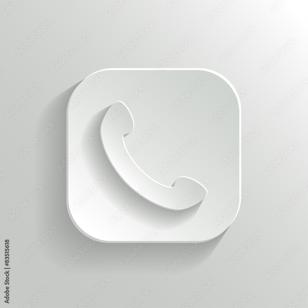 Phone icon - vector white app button Phone icon - vector white app button