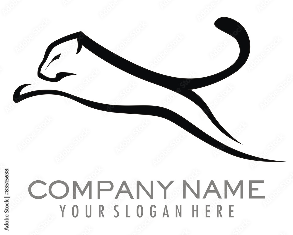 Fototapeta premium cheetahs outline silhouette logo image vector