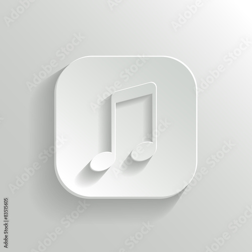 Note icon - vector white app button