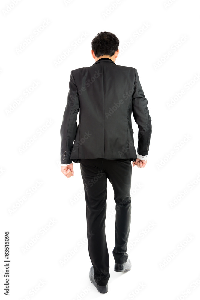 Businessman standing with back isolate Businessman standing with back isolate