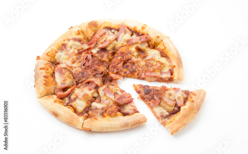 hawaiian pizza isolated on white background