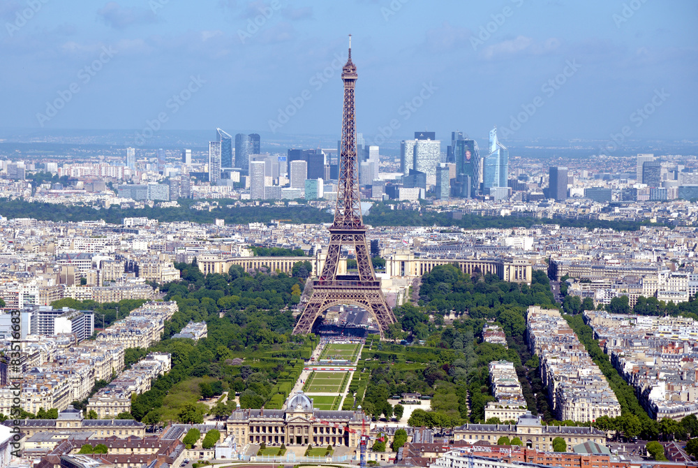 Vue aérienne de la tour Eiffel