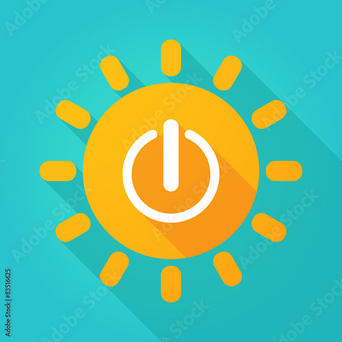 Long shadow sun icon with an off sign