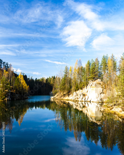 Fototapeta Naklejka Na Ścianę i Meble -  Piskovna lake, Teplice-Adrspach Rocks, Czech Republic