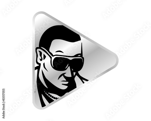 man with dark glasses character image vector
