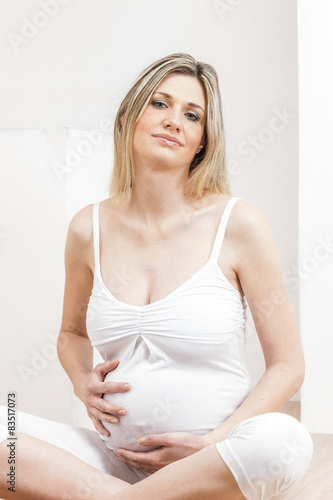 relaxing pregnant woman