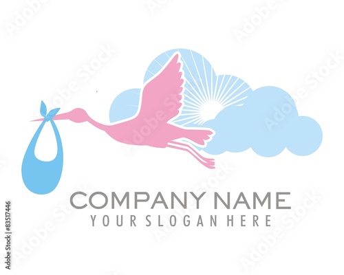stork delivery logo image vector