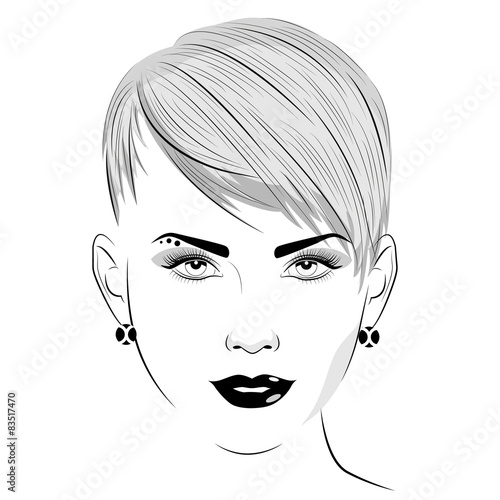 Beautiful girl with short hair