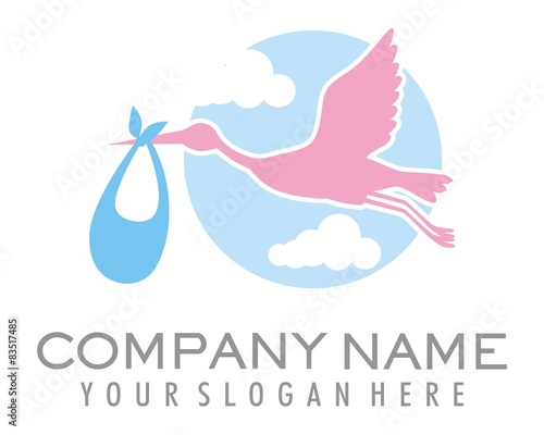 stork delivery logo image vector