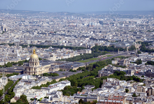 Vue aérienne sur les Invalides à Paris