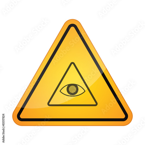 Danger signal icon with an all seeing eye