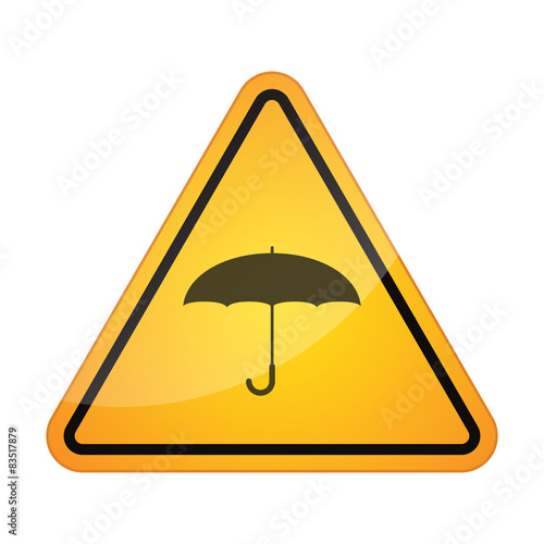 Danger signal icon with an umbrella