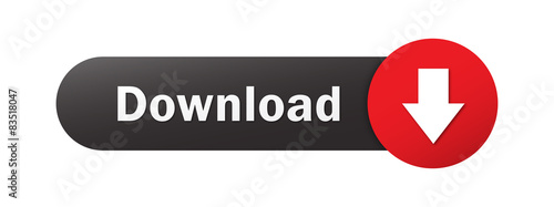 Black and red DOWNLOAD vector web button with down arrow