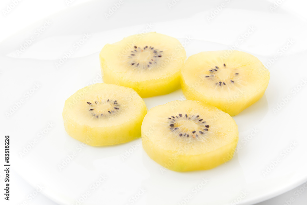 Golden Kiwi fruit isolated on white background Golden Kiwi fruit isolated on white background