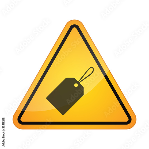 Danger signal icon with a product label
