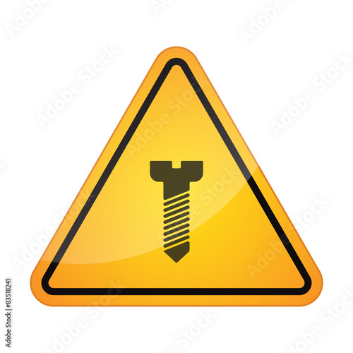 Danger signal icon with a screw