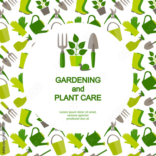 Flat design banner for gardening and plant care.