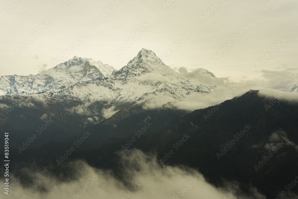 Annapurna range snow mountain