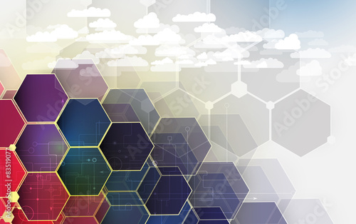 Integration technology with nature, sky. Best ideas for Business