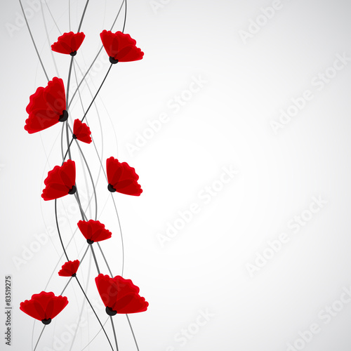 Fototapeta Naklejka Na Ścianę i Meble -  Abstract nature background. Red poppy flowers.