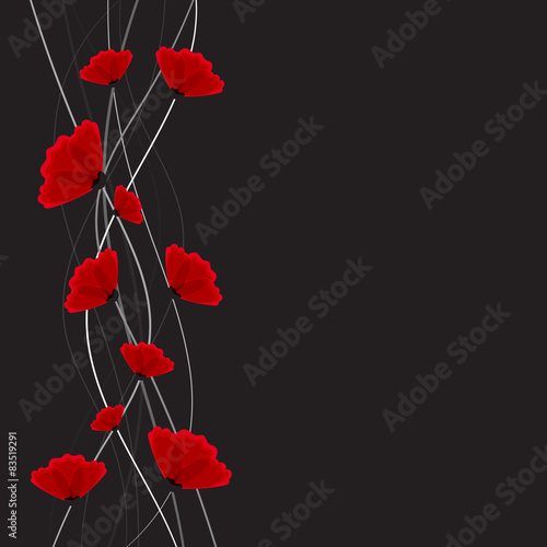 Fototapeta Naklejka Na Ścianę i Meble -  Abstract nature background. Red poppy flowers.